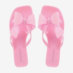 Jeffrey Campbell Sugary Jelly Bow Thong Flip Flop in Pink
